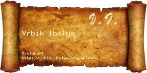 Vrbik Ibolya névjegykártya