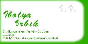 ibolya vrbik business card